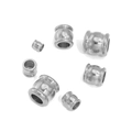 Silver stainless steel hollow drum spacer beads for DIY jewelry in various sizes - 8x8x5 / Steel