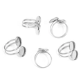 Bases de anillo ajustables de acero inoxidable plateado con bandejas redondas de 12mm - Color acero