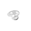 Base per anello regolabile in acciaio argento con vassoio a stella 8mm per gioielli - Colore Acciaio - Stella
