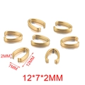 Set van 8 gouden roestvrijstalen knijpbeugels voor hanger DIY kettingen 12x7mm - U-Vorm Groot - Goud