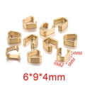 Set van 10 gouden roestvrijstalen U-vormige hangerogen van 6x9x4mm grootte - Groot Vierkant - Goud
