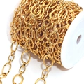 Detail einer goldenen ovalen Gliederkette auf Spule für DIY-Schmuck und Hip-Hop-Ketten - 1 Meter (ca. 84g) / 18K Gold