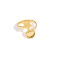 Anello regolabile in acciaio inossidabile dorato con stella e base tonda da 8mm - Oro - Motivo Stella
