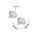 16mm zilveren holle hartvormige hanger van roestvrij staal voor DIY-sieraden maken - Staal Kleur 06
