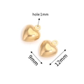 Gouden hartvormige metalen hanger in matte afwerking, 9x12 mm, voor DIY-sieraden - Goud 08