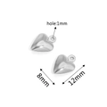 Zilveren roestvrijstalen hart hanger voor DIY sieraden met een gat van 1 mm - Staal Kleur 03