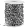 Silver stainless steel lip chain on a white plastic roll for DIY jewelry making - 04 Lip Width 2mm / Steel