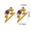 Pendentif éclair doré en acier inoxydable avec pierre de lapis-lazuli pour bijoux - Éclair-Lapis-lazuli