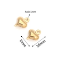 Gepolijste gouden holle hartvormige hangers van 8mm en 10mm voor DIY-sieraden - Goud 05