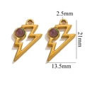 Pendentifs éclair dorés avec pierres violettes et mesures précises pour bijoux DIY - Éclair-Améthyste