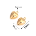 Matgouden roestvrijstalen hartbedels van 9x12mm met 1mm gat voor DIY sieraden maken - Goud 11