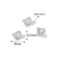 Zilveren roestvrijstalen hartvormige hangers van 9mm voor doe-het-zelf sieraden - Staalkleur 10