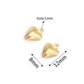 Gouden hartvormige hanger van roestvrij staal met matte afwerking en 12x8mm maat - Goud 03