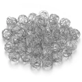 Gros plan de boules évidées en maille d'acier inoxydable pour la création de bijoux DIY - 8mm / Acier