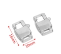 Set of two polished silver stainless steel 16mm lobster clasps for jewelry DIY - Silver (16x10mm)