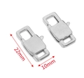 Pair of silver stainless steel lobster clasps in 22mm size for bag accessories - Silver (22x10mm)