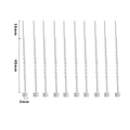 Silver stainless steel threader earrings with cube pendant and 40mm long chain - Rectangle-Steel Color