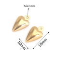 Gouden holle hartbedeltjes 18x10mm voor DIY sieraden maken met 1mm klein gaatje - Goud 02