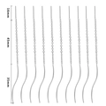 Silver stainless steel ear threaders with box chain and 16mm straight pin components - S-Shape - Steel Color