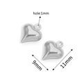 Gepolijste zilveren hartvormige hangers voor doe-het-zelf sieraden 9mm x 11mm - Staal Kleur 09