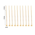 10-piece set of golden stainless steel threader earrings with cube pendant charms - Square-Gold