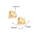 Gepolijste gouden hartvormige hangers, 16x17mm met 1mm gat voor DIY-sieraden maken - Goud 34