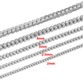Σύγκριση ασημένιων αλυσίδων τένις με στρας σε πλάτη 2mm, 2.5mm, 3mm και 4mm - 2mm / Χρώμα Ατσαλιού