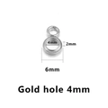 Stainless steel spacer bead with hole for DIY jewelry making, 6mm diameter in silver finish - 4mm (Approx 0.2g) / Steel Color (1037)
