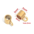 Golden 5mm stainless steel cord end cap with loop for DIY jewelry making - 5mm (Approx 0.46g) / Gold (1100)