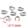 Set van 7 rvs knijpbeugels 12x7x2mm voor het maken van DIY sieraden kettingen - U-Vorm Groot - Zilver