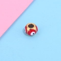 Red enamel Evil Eye charm bead with golden accents for DIY jewelry making and bracelets - Single Piece / Gold Style 1