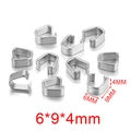 Zilveren roestvrijstalen U-vormige ketting sluiting van 6x9x4mm voor DIY-sieraden - Groot Vierkant - Zilver
