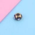 Golden stainless steel evil eye bead with black enamel finish for DIY jewelry making - Single Piece / Gold Style 6