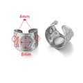 Dettaglio della base per anello ovale in acciaio per DIY con misure di 10x8mm - Vassoio Ovale Motivo Piuma (Steel-B)