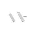 Polished silver rectangular stainless steel blank tag for DIY engraving, size 20mm by 4mm - Steel Color 4x20