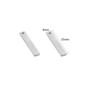 Rectangle 25x4mm silver stainless steel bar pendants with holes for DIY jewelry - Steel Color 4x25