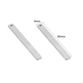 DIY silver stainless steel rectangle bar pendant blanks, 4mm x 40mm for custom engraving - Steel Color 4x40