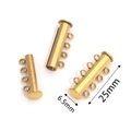 Cierre de tubo magnético dorado de 25mm y 4 filas para joyería DIY de varias capas - Cuádruple Capa Dorado