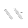 Minimalistische rechthoekige hangers 32mm x 5mm van roestvrij staal voor DIY sieraden maken - Staalkleur 5x32