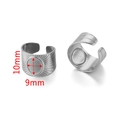 Base per anello concava 9mm in acciaio inox argento con fascia regolabile per DIY - Vassoio Rotondo Texture Radiale (Steel-D)