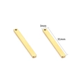 Gouden 31mm x 3mm roestvrijstalen rechthoekige bedels voor DIY-sieraden maken - Goudkleur 3x31