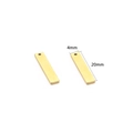 Gepolijste 4mm x 20mm gouden rechthoekige bedel van roestvrij staal voor DIY - Goudkleur 4x20