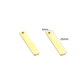Set van twee gouden 4mm x 25mm rechthoekige roestvrijstalen bedeltjes voor DIY sieraden - Goudkleur 4x25