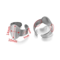 Base per anello regolabile in acciaio inossidabile argento con doppio vassoio per gioielli - Doppio Vassoio Ovale Grande Piccolo (Steel-F)