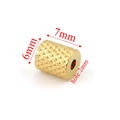 Golden mesh textured stainless steel cylinder bead with 2mm hole for DIY jewelry - 6x7x2 Knurled Pattern / Gold
