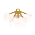 Bohemian gold PVD stainless steel fan pendant with translucent white faceted stone beads - Single Piece / White