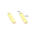 Gepolijste gouden 25mm x 5mm roestvrijstalen rechthoekige hanger voor doe-het-zelf sieraden - Goudkleur 5x25