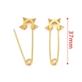 Punk style golden spike safety pin accessory with smooth metallic finish, 37mm size - Gold Spike Style (C)
