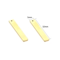 Gouden roestvrijstalen rechthoek hanger 32mm x 5mm voor DIY sieraden graveren - Goudkleur 5x32