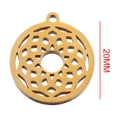 Golden 20mm round stainless steel mandala hollow pendant for jewelry making - Mandala Round Style (Gold 1) / Gold